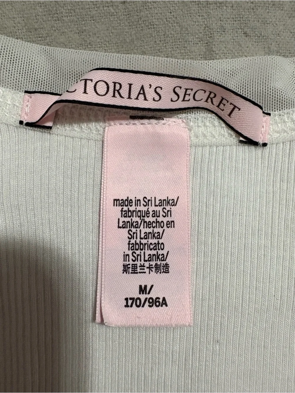 Victoria's Secret White Ribbed Tank and Button-Front Shorts Sleep Set